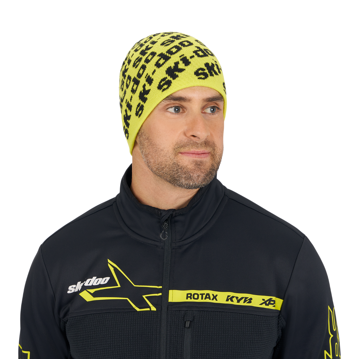 Ski-Doo Unisex Reversible Beanie in Hi-Vis Yellow, 448806