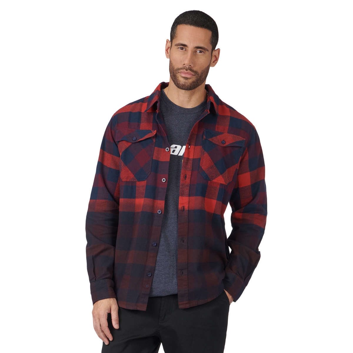 Men's Dip-Dyed Flannel Shirt