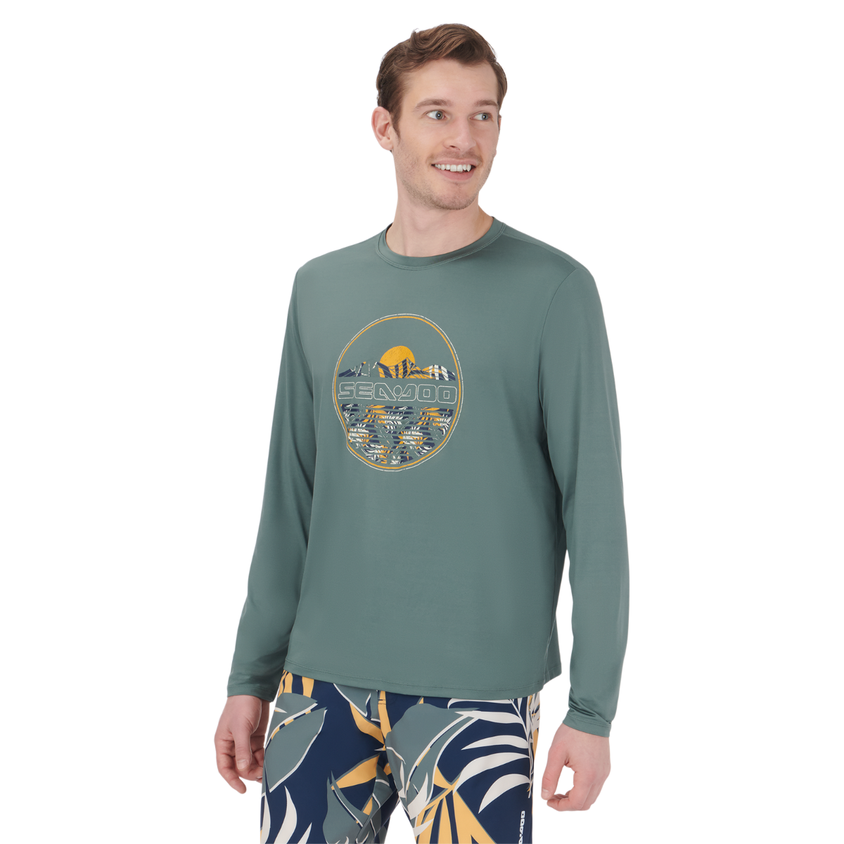 Men's UV Protection Printed Long Sleeve Shirt