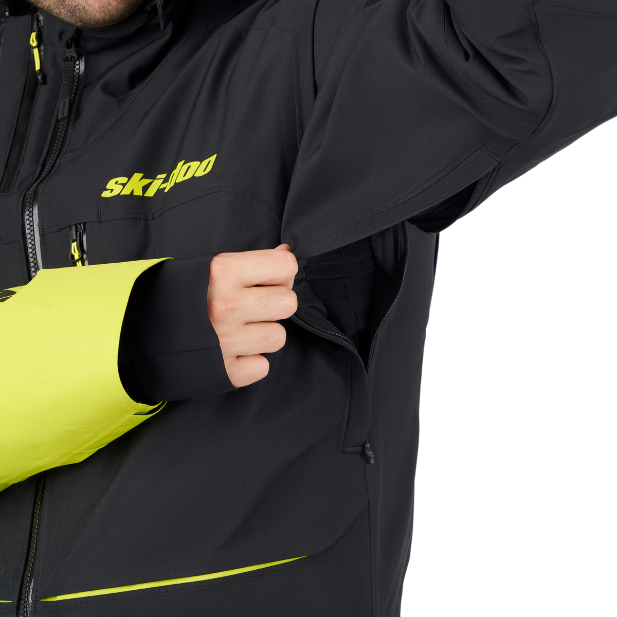 Ski-Doo Men's Enduro Insulated One-Piece Suit in Black, detail