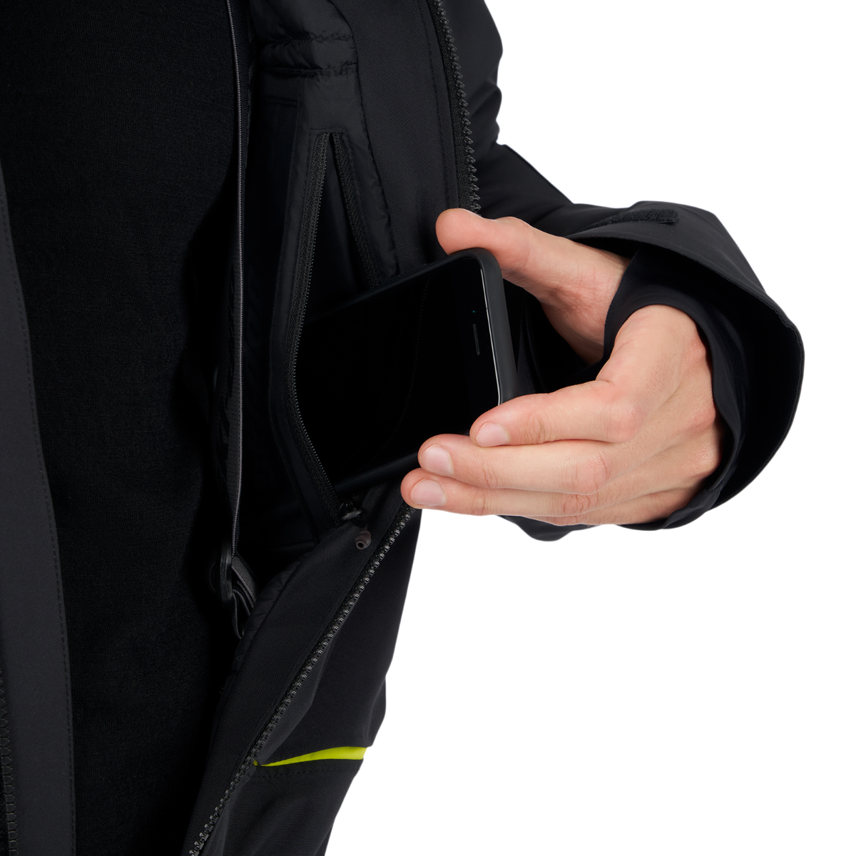 Ski-Doo Men's Enduro Insulated One-Piece Suit in Black, detail