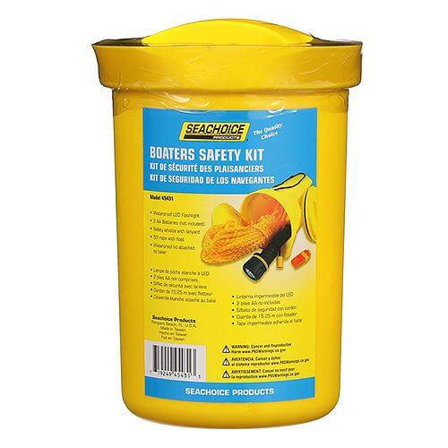 Seachoice Boat Bailer Safety Kit, Includes Flashlight, Whistle, 50 Ft. Line and Bailer, 50-45431