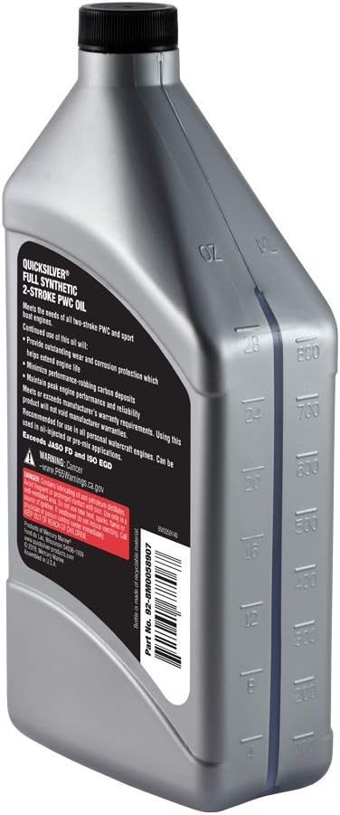 Quicksilver 8M0058907 Full Synthetic 2-Stroke PWC and Sport Boat Oil, 1 Quart