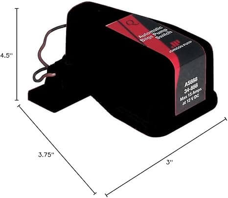 Black and red electronic component with dimensions labeled