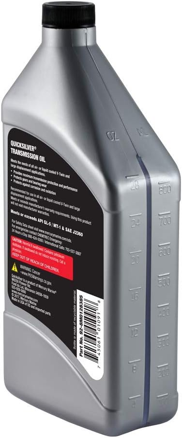 Quicksilver 8M0128385 85W-140 Motorcycle Transmission Oil, 1 Quart