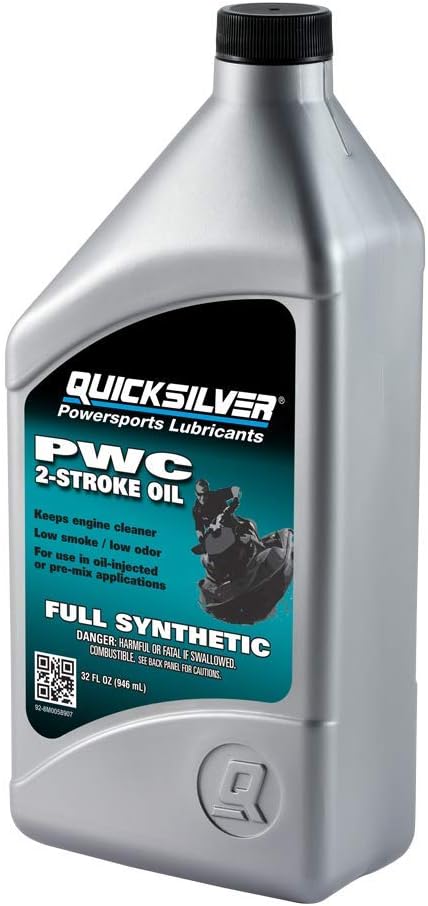 Quicksilver 8M0058907 Full Synthetic 2-Stroke PWC and Sport Boat Oil, 1 Quart