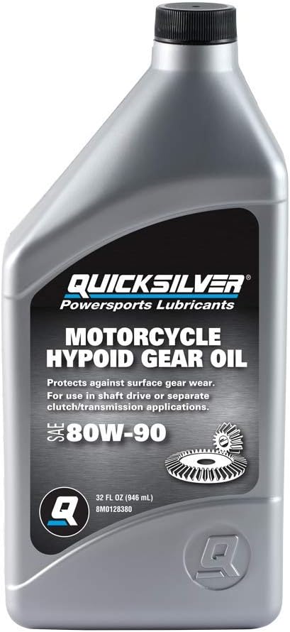 Quicksilver 8M0128380 80W-90 Motorcycle Hypoid Gear Oil, 1 Quart