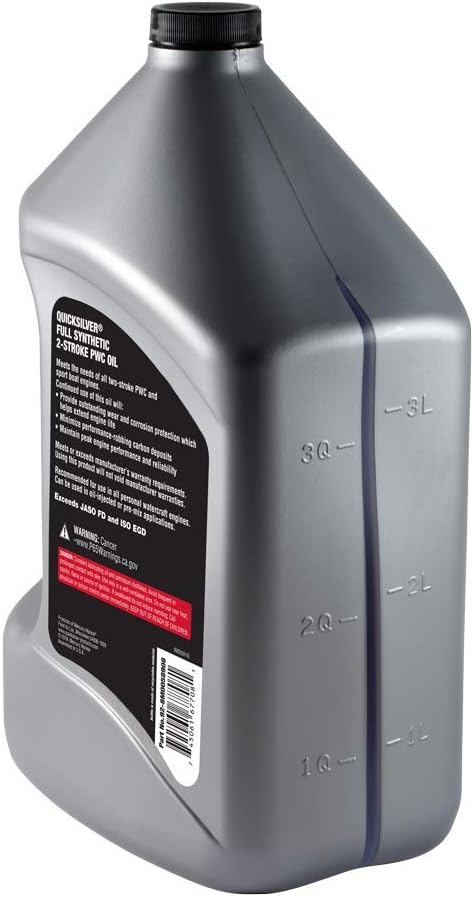 Quicksilver 8M0058908 Full Synthetic 2-Stroke PWC Marine Engine Oil, 1 Gallon