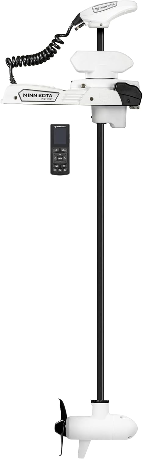 Minn Kota 1358561 Riptide Instinct Quest Series Bow Mount Saltwater Trolling Motor, 90 / 115 lbs. Thrust, 72" Shaft, 24 / 36 Volts, White w/Handheld Remote