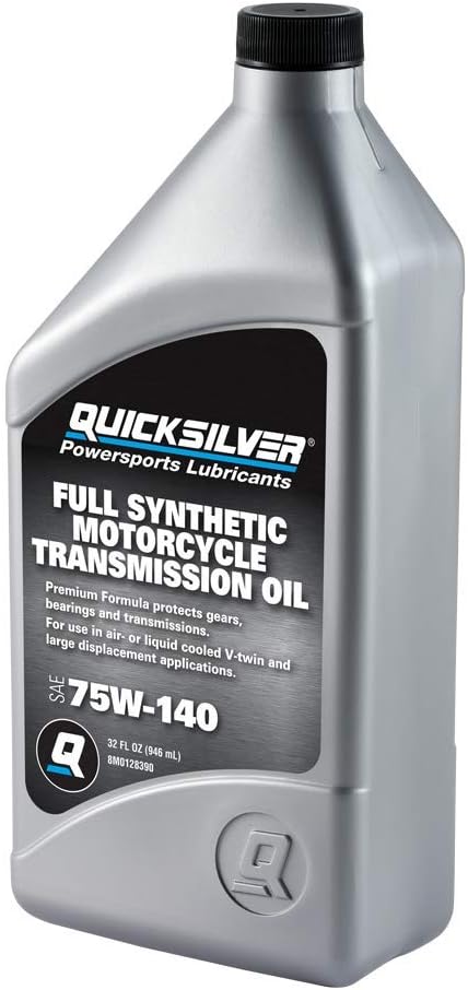 Quicksilver 8M0128390 75W-140 Motorcycle Transmission Oil, 1 Quart