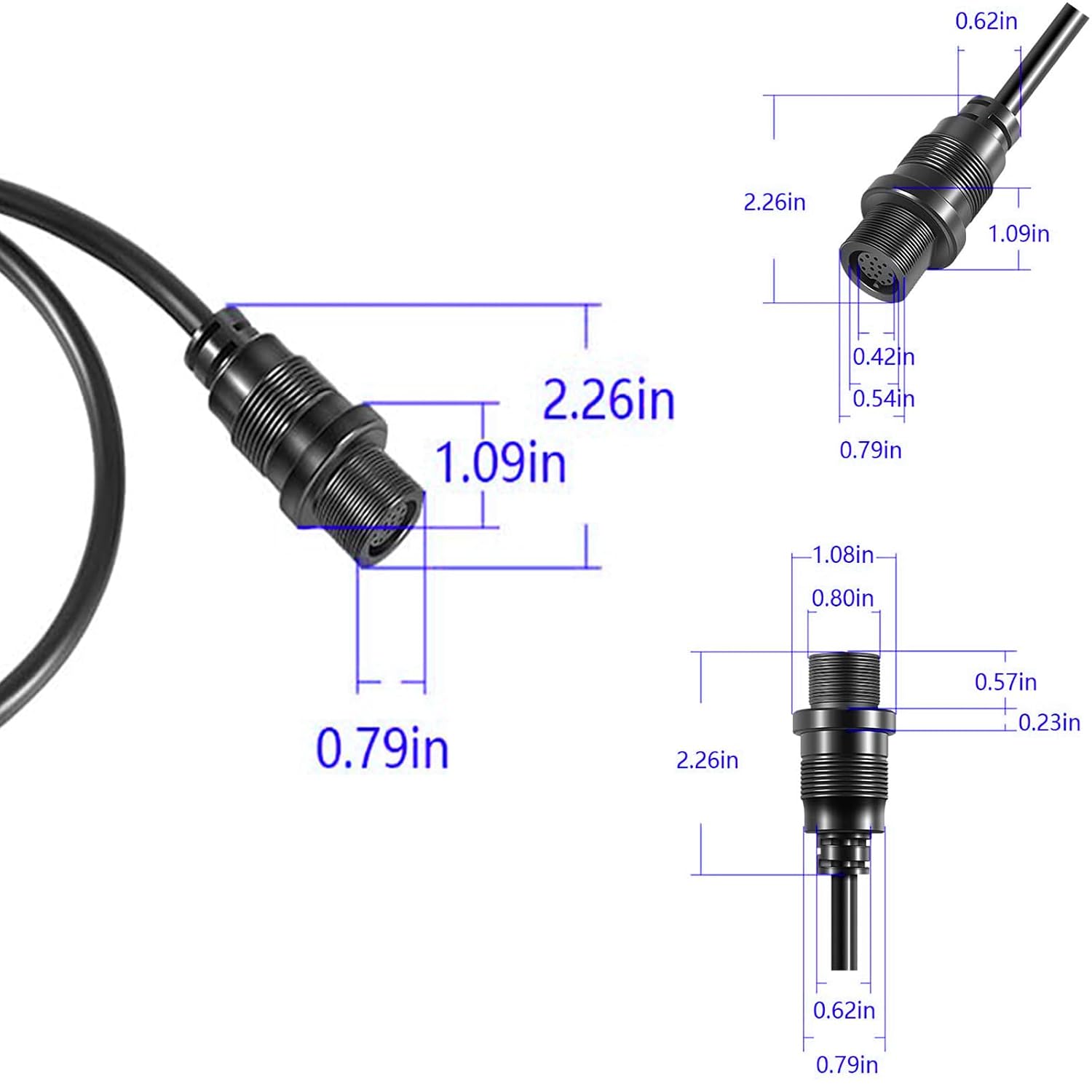 Humminbird MKR MI-1 HB Helix Adapter Cable, 1852088 Adapter Cable Compatible with Humminbird Helix 8, 9, 10, 12, 15 Fish Finder