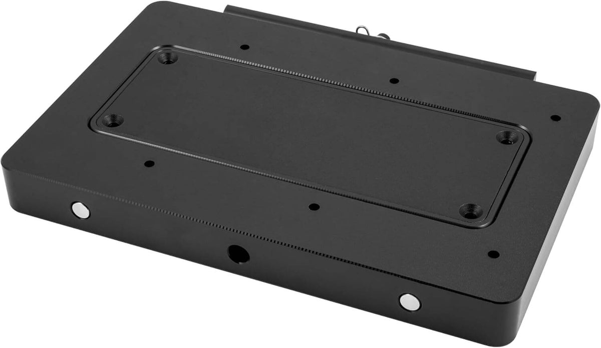 Minn Kota 1854064 MKA-64 Quick Release Bracket, Black surface design with mounting holes.