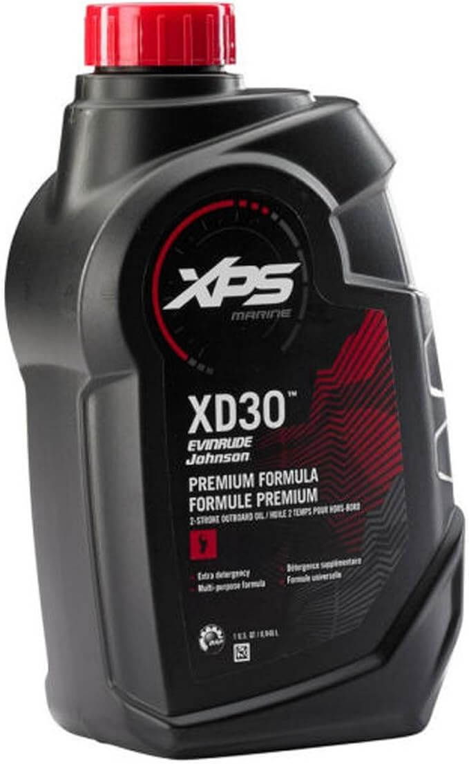 XPS XD30 motor oil bottle with red cap on a white background