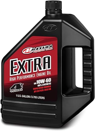 Maxima Extra4 10W-60 Synthetic 4T Motorcycle Engine Oil - 1 Gallon, 30-309128