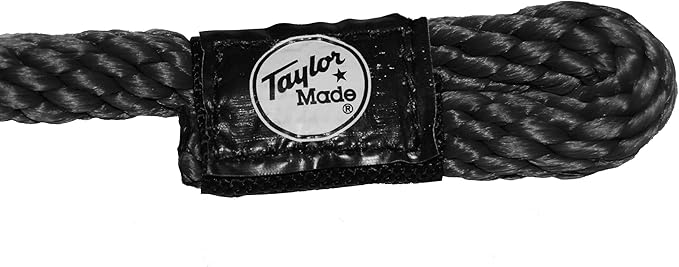 Black rope with a Taylor Made label on a white background