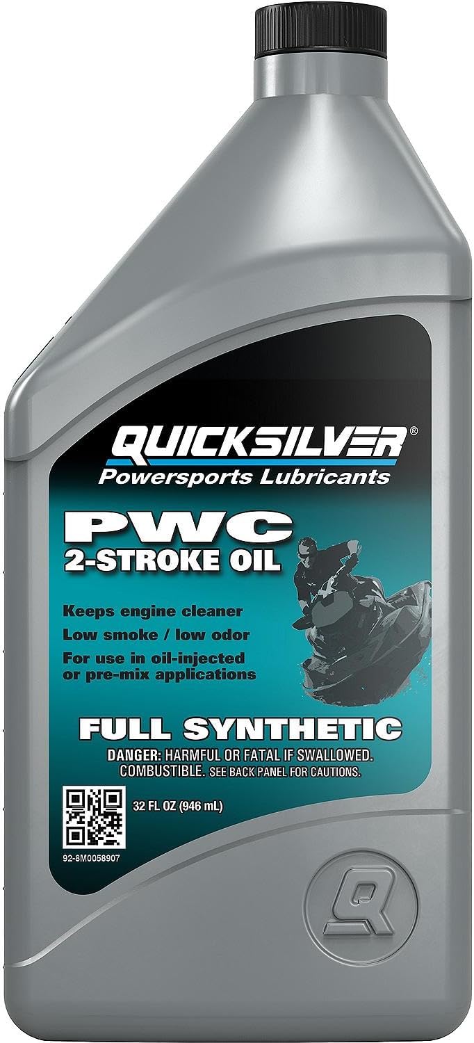 Quicksilver 8M0058907 Full Synthetic 2-Stroke PWC and Sport Boat Oil, 1 Quart