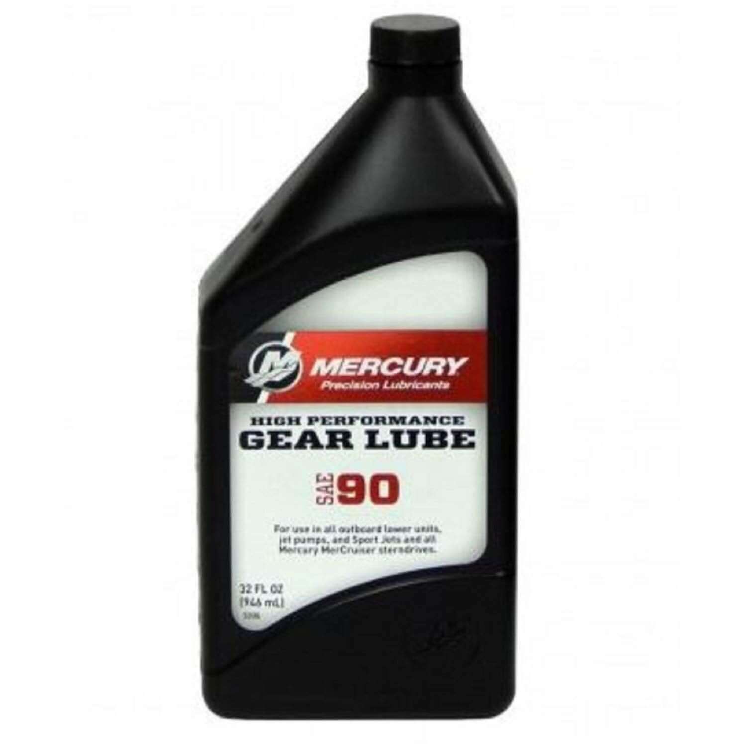 Mercury high performance gear lube bottle on a white background