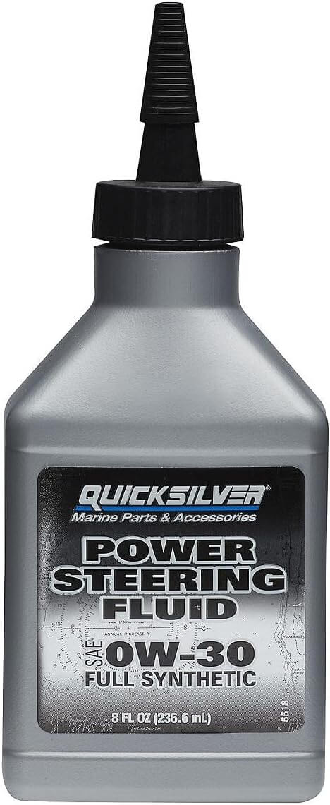 Quicksilver Power Steering 0W-30 Synthetic Power Steering Fluid 8oz bottle front view