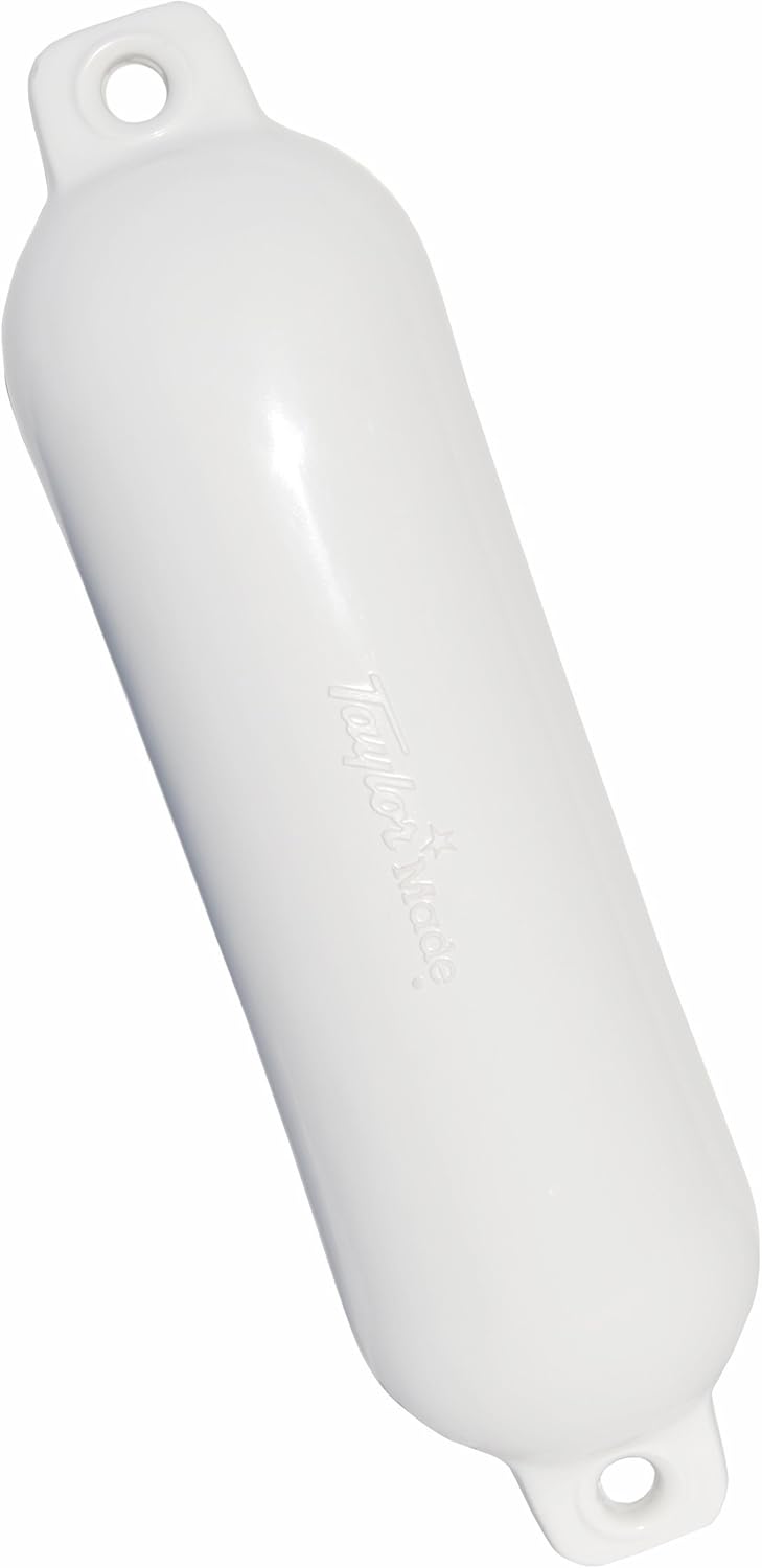 Taylor Made Hull Guard 4-1/2" x 16" Inflatable Vinyl Fender, White, 10210