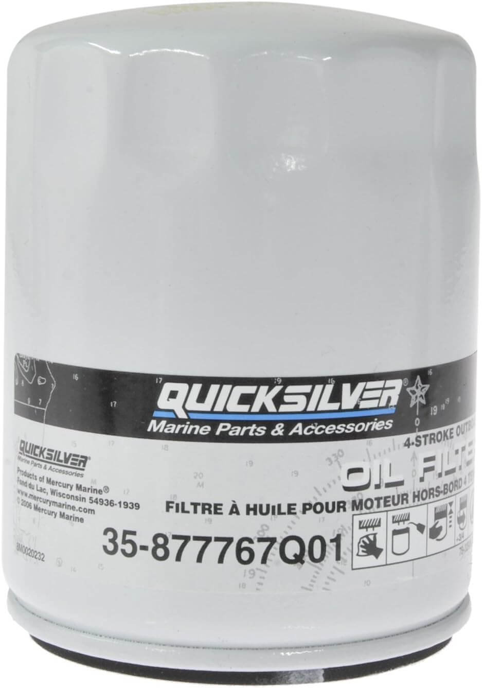 Quicksilver 877767Q01 Oil Filter - Verado in-Line 4-Cylinder 135 HP Through 200 HP Outboards