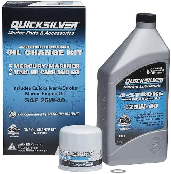 Quicksilver 25W-40 Oil Change Kit for 4-Stroke 15hp and 20hp kit view