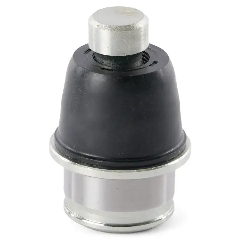 Mechanical component with black rubber sleeve and metal parts on a white background