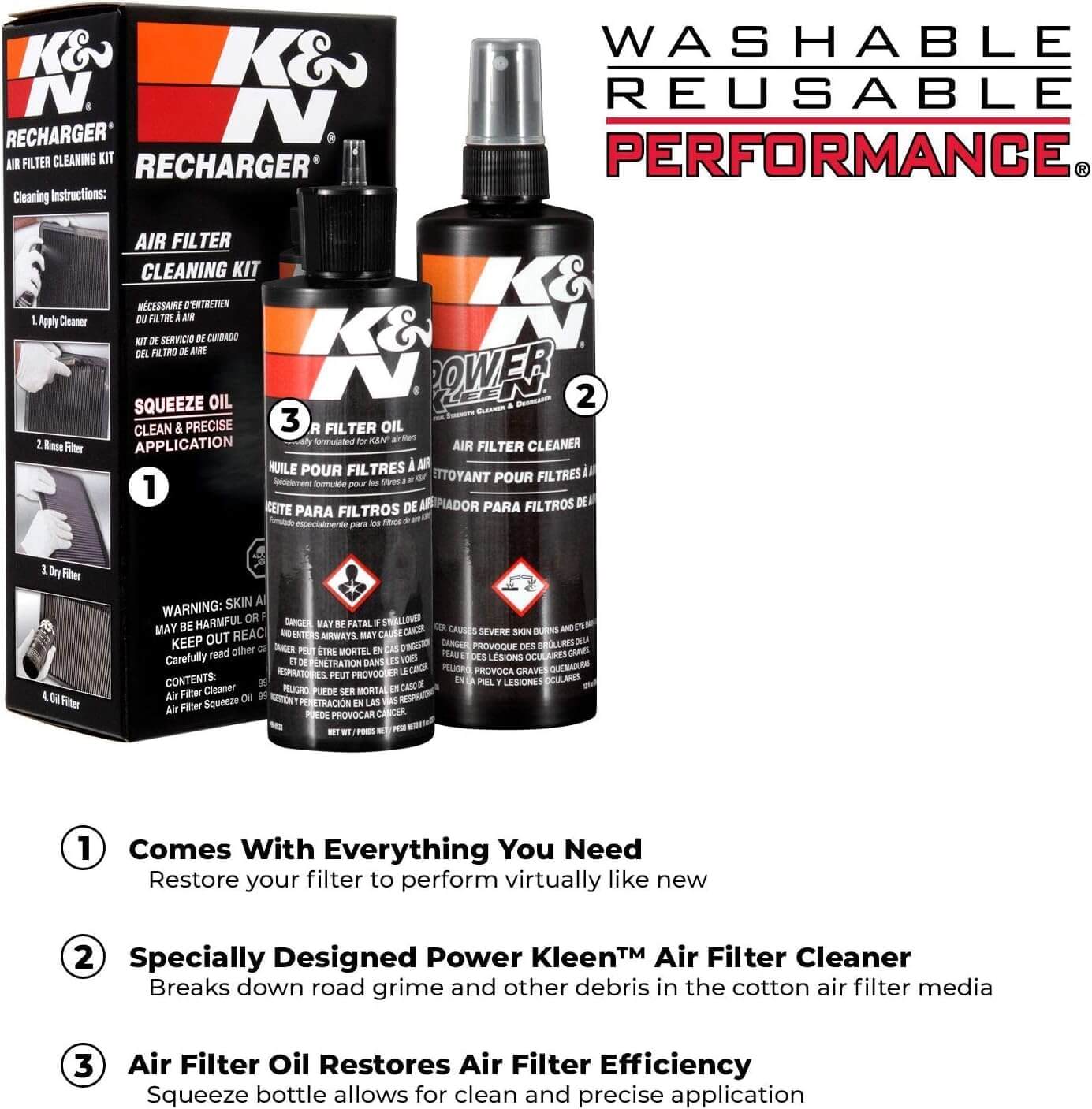 K&N 99-5050BK Filter Care Service Kit - Squeeze Black