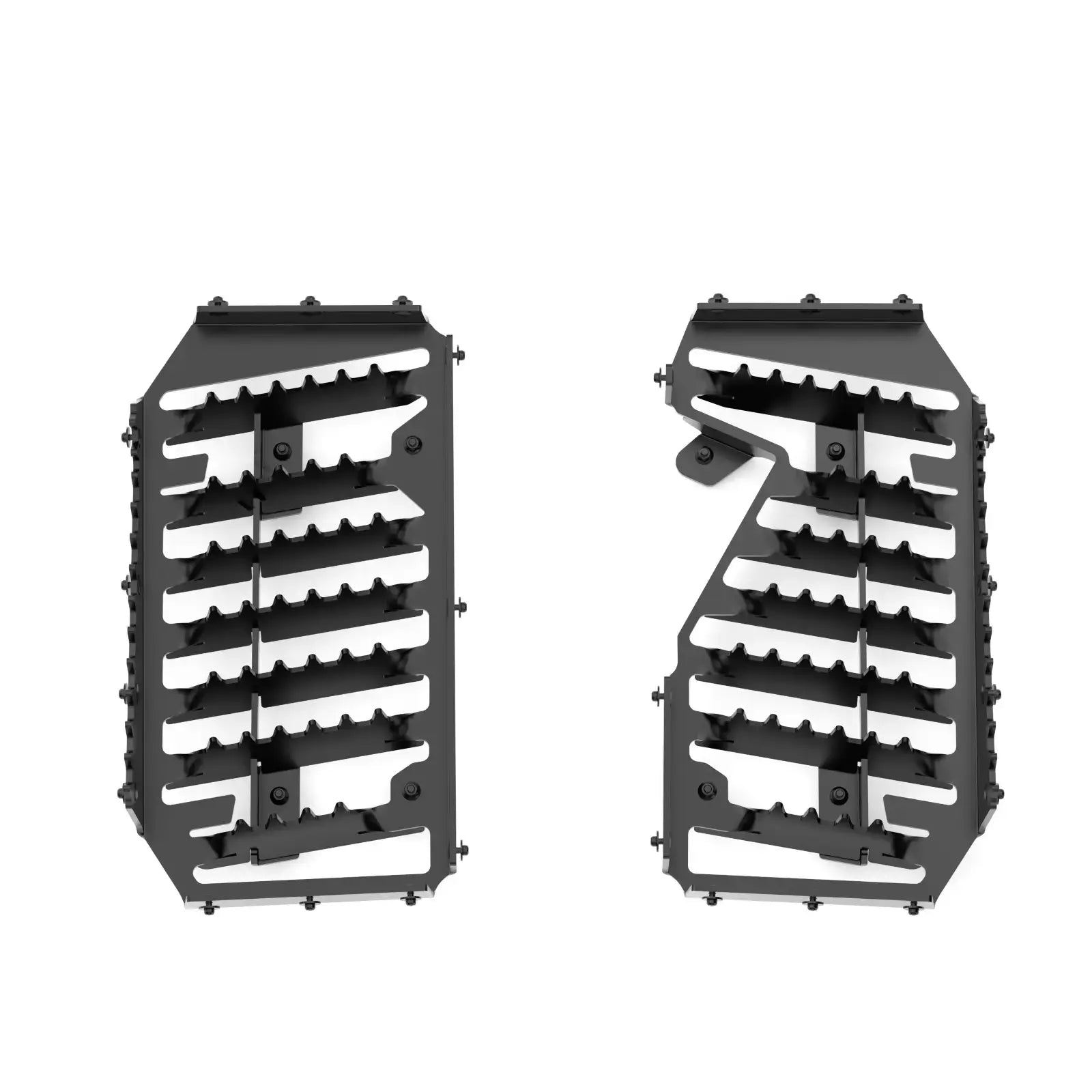 Two foot grates on white background