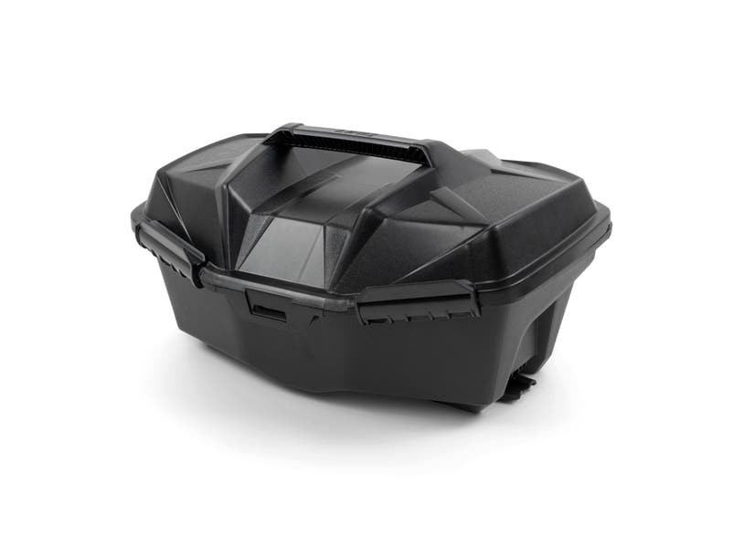 Ski-Doo Can-Am LinQ 19L tool box black with latch closures angled view