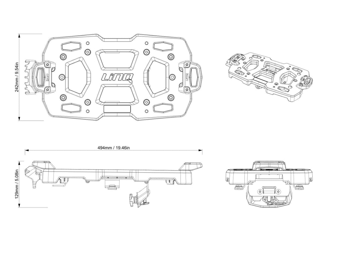 Can-Am Defender LinQ Vertical Support - In-Bed Mount