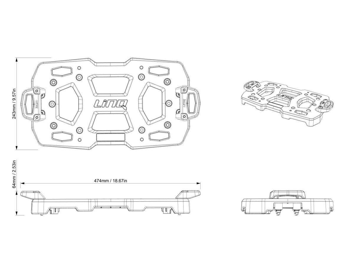 Can-Am Defender LinQ Vertical Support (Plate Only)