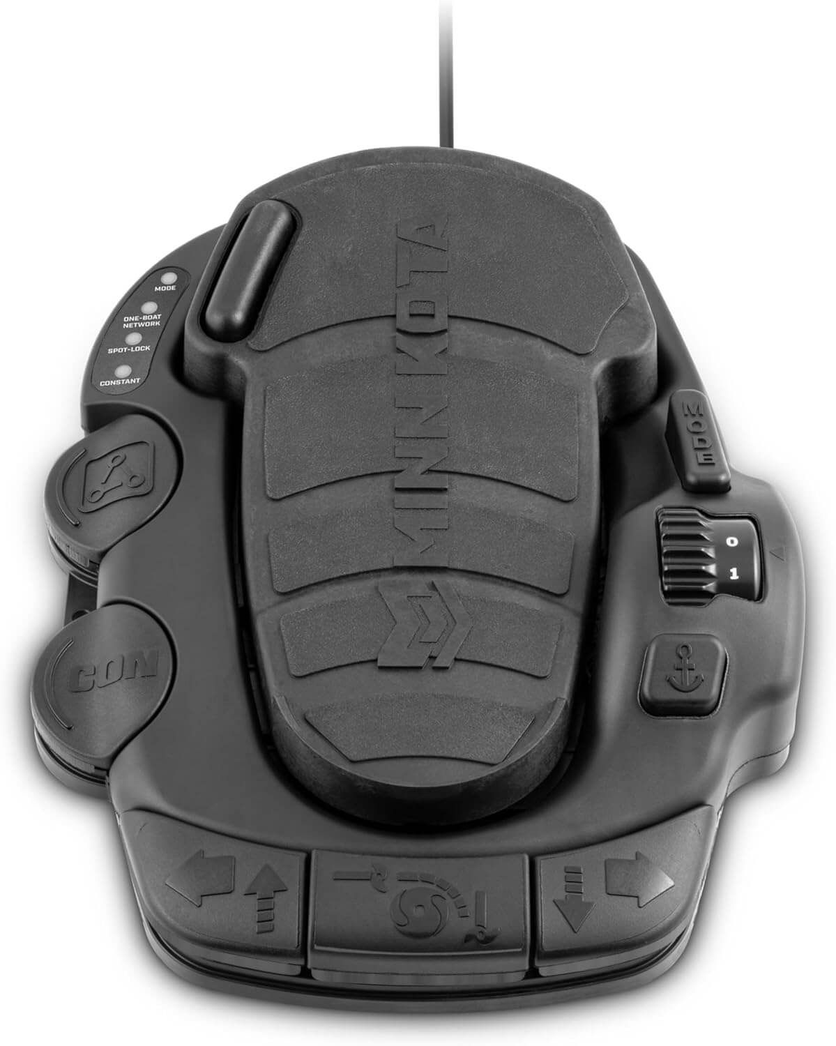 Minn Kota 1866082 Foot Pedal-Corded For RT Instinct / Ulterra Quest with control buttons and waterproof design.