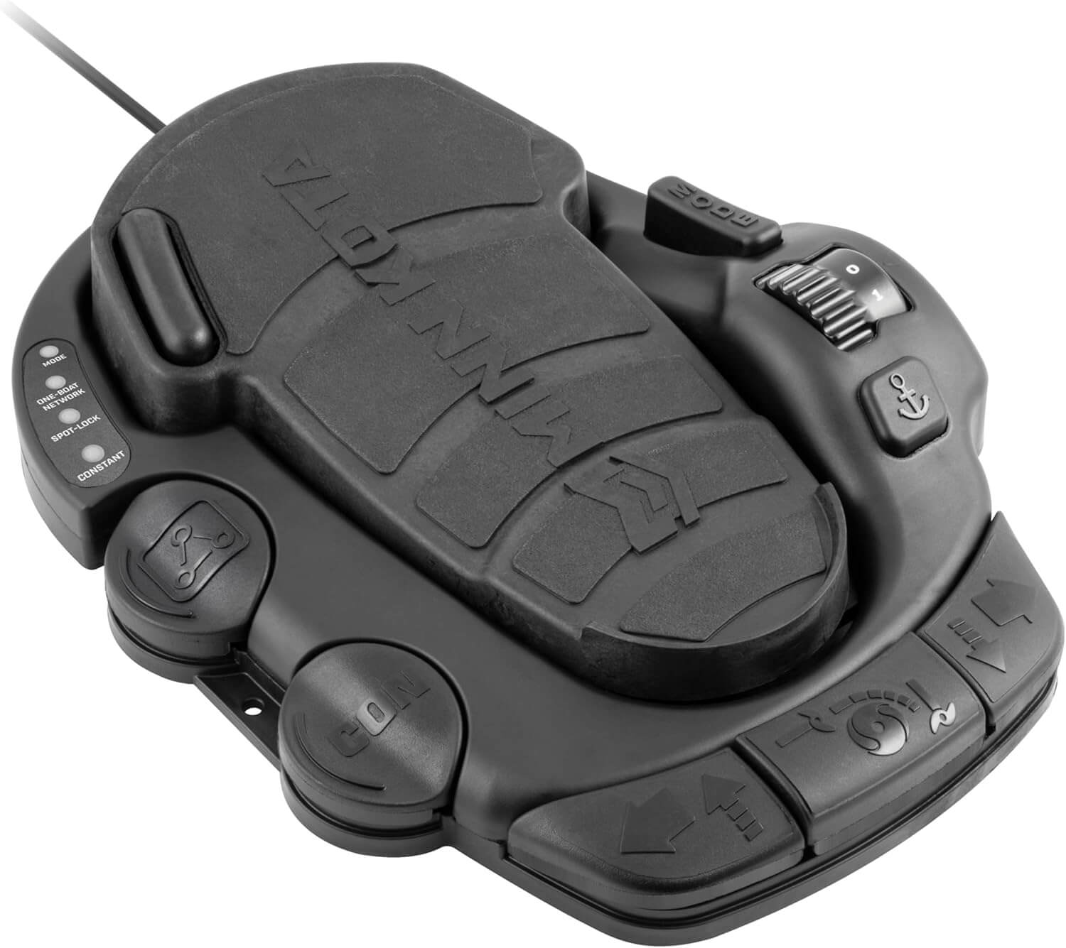Minn Kota 1866082 Foot Pedal-Corded For RT Instinct / Ulterra Quest with controls for speed, steering, and Spot-Lock.