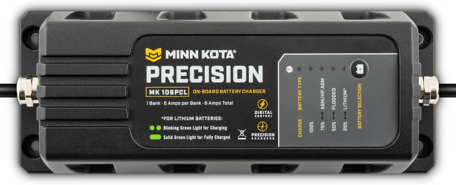 Minn Kota 1831061 On-Board Precision Battery Charger, 6A, 1 Bank