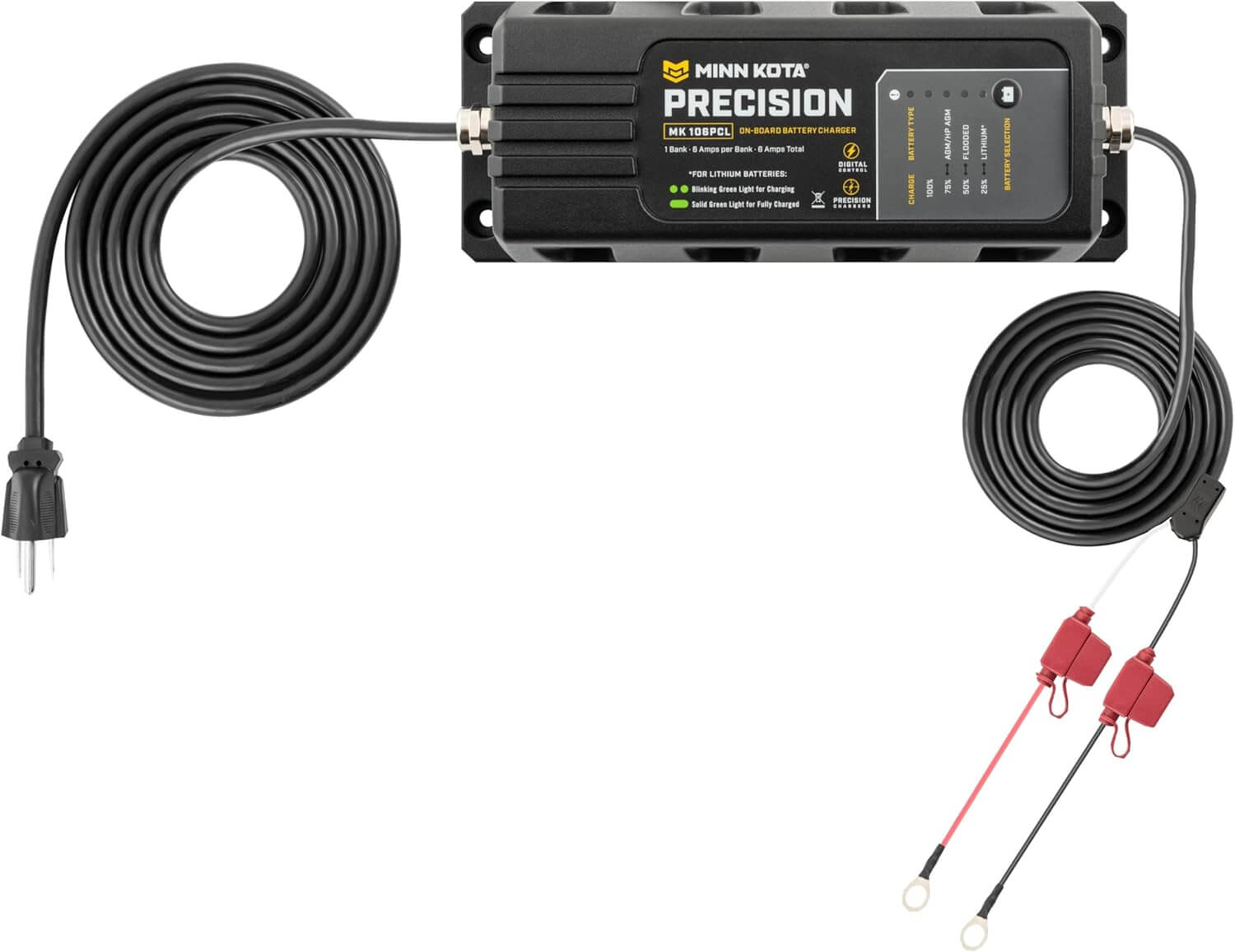 Chargeur de batterie de précision Minn Kota 1831061 embarqué, 6A, 1 banque