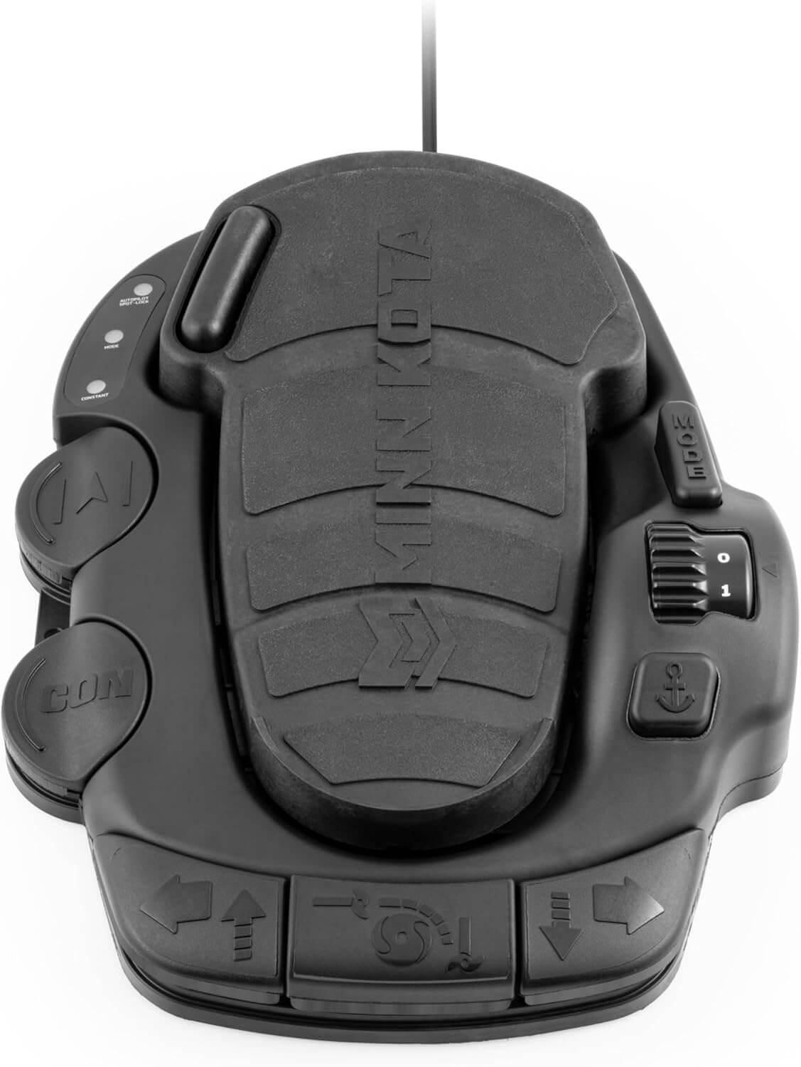 Minn Kota 1866081 Corded Foot Pedal For Ulterra / RT Ulterra with various control buttons and a waterproof design.