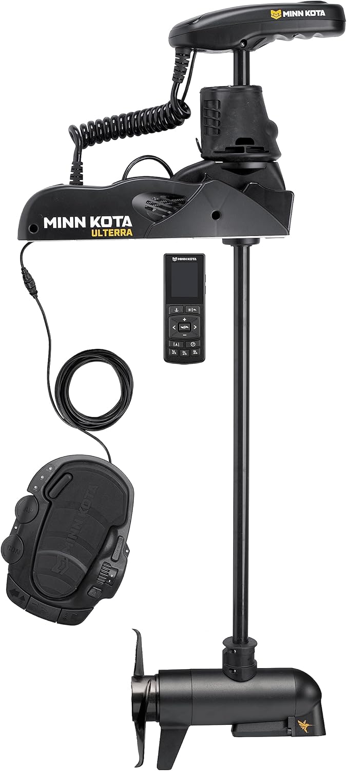Minn Kota 1358971 Ulterra Bow Mount Freshwater Trolling Motor, 80 lbs. Thrust, 60" Shaft, 24 Volts w/Handheld Remote, Foot Pedal & MEGA Down Imaging Sonar