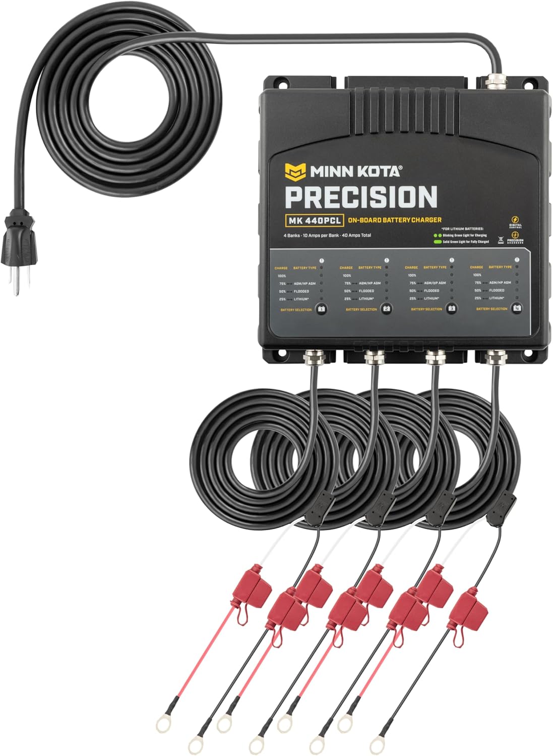 Minn Kota 1834401 On-Board Precision Battery Charger, 40A, 4 Banks