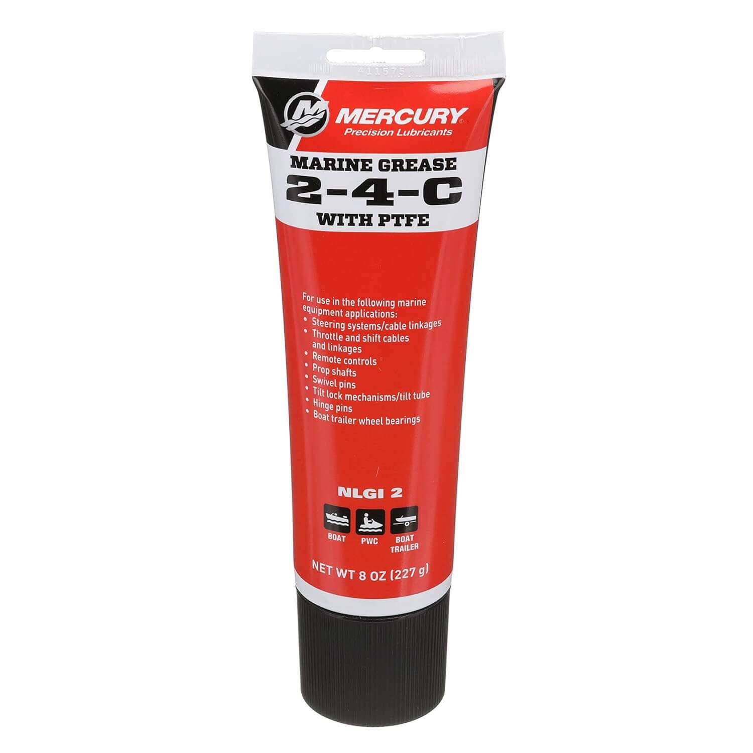 Mercury Marine 2-4-C Marine Grease with Teflon Multi-Purpose Marine Lubricant - 8oz Tube