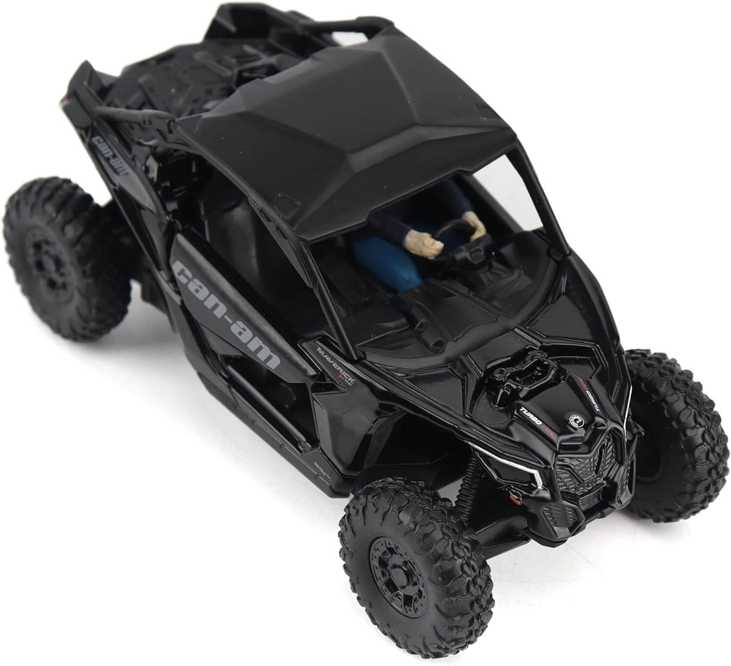 Black off-road vehicle model with 'can-am' branding on a white background