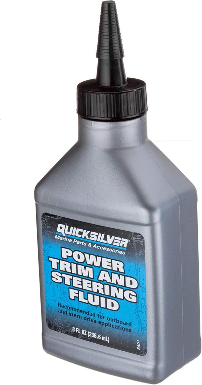 Quicksilver Power Trim and Steering Fluid, 8 oz bottle alternate front view