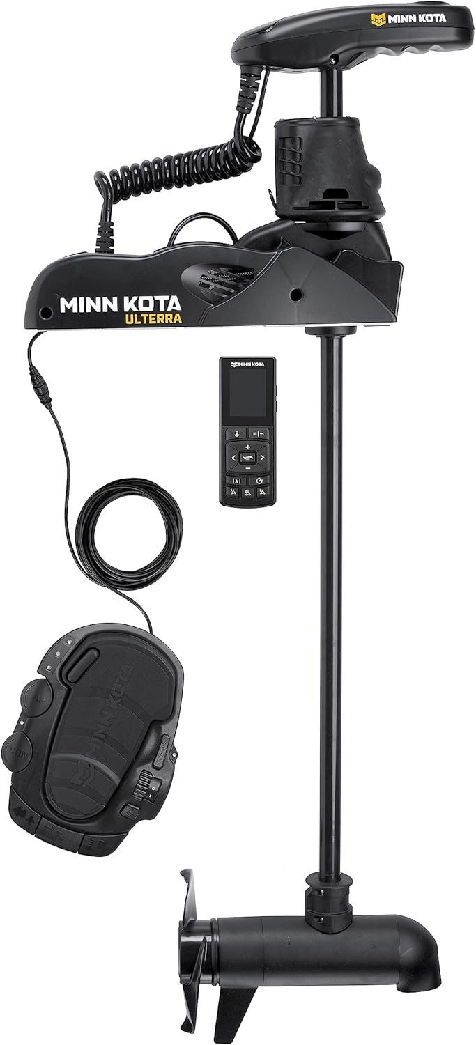 Minn Kota 1358976 Ulterra Bow Mount Freshwater Trolling Motor, 80 lbs. Thrust, 60" Shaft, 24 Volts w/Handheld Remote, Foot Pedal & Dual Spectrum CHRP Sonar