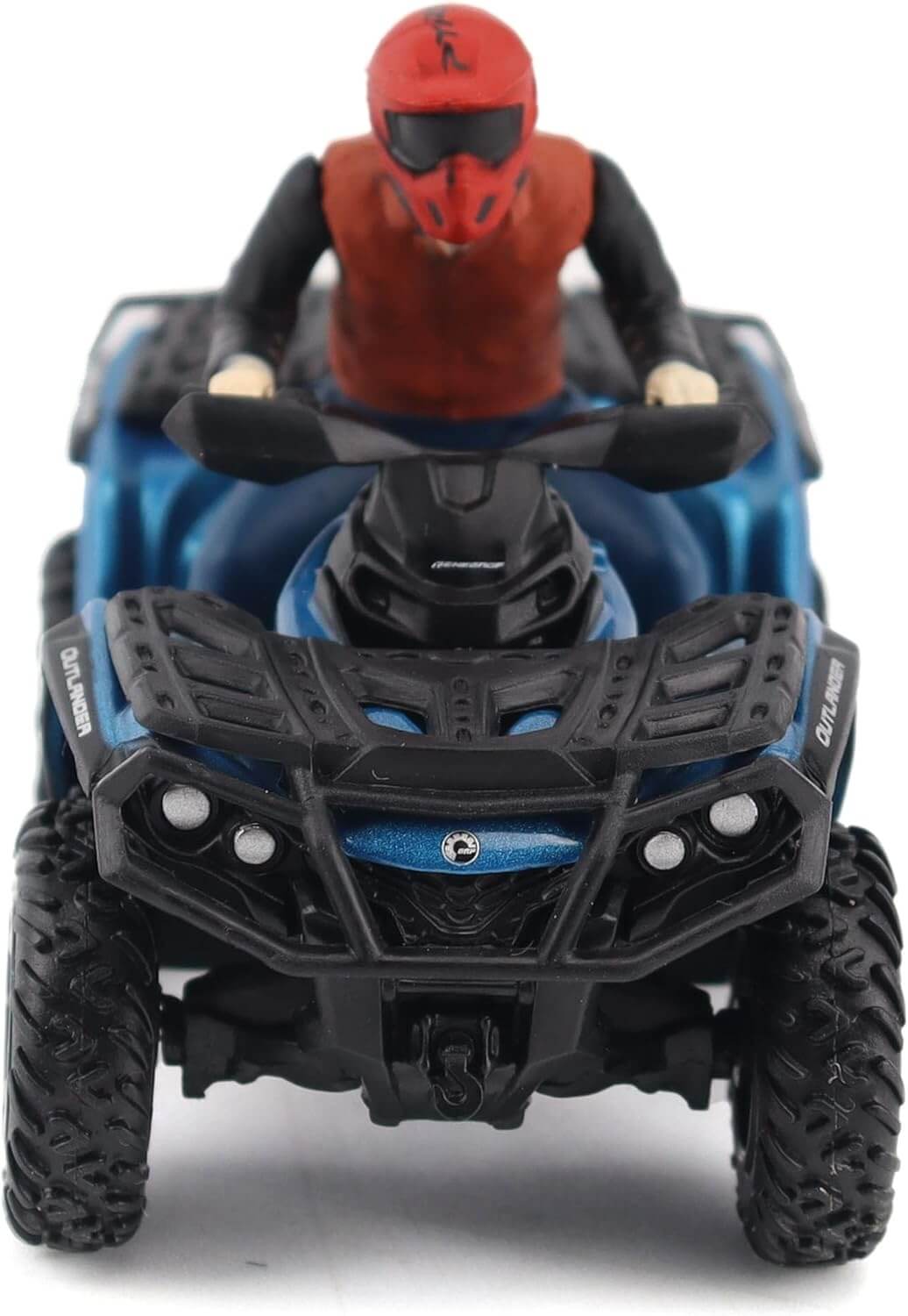 Toy ATV with a Man figure on a white background