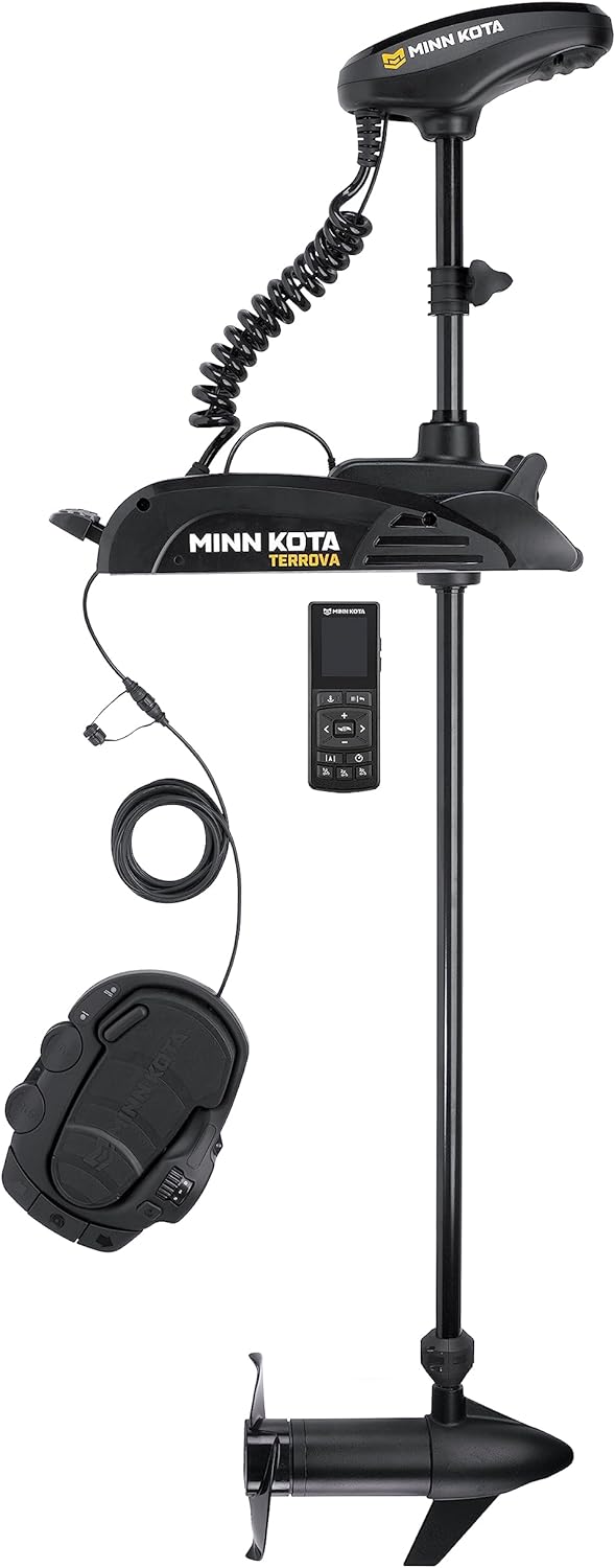 Minn Kota 1358356 Terrova® Bow Mount Freshwater Trolling Motor, 55 lbs. Thrust, 54" Shaft, 12 Volts w/Handheld Remote, Foot Pedal & Dual Spectrum CHIRP