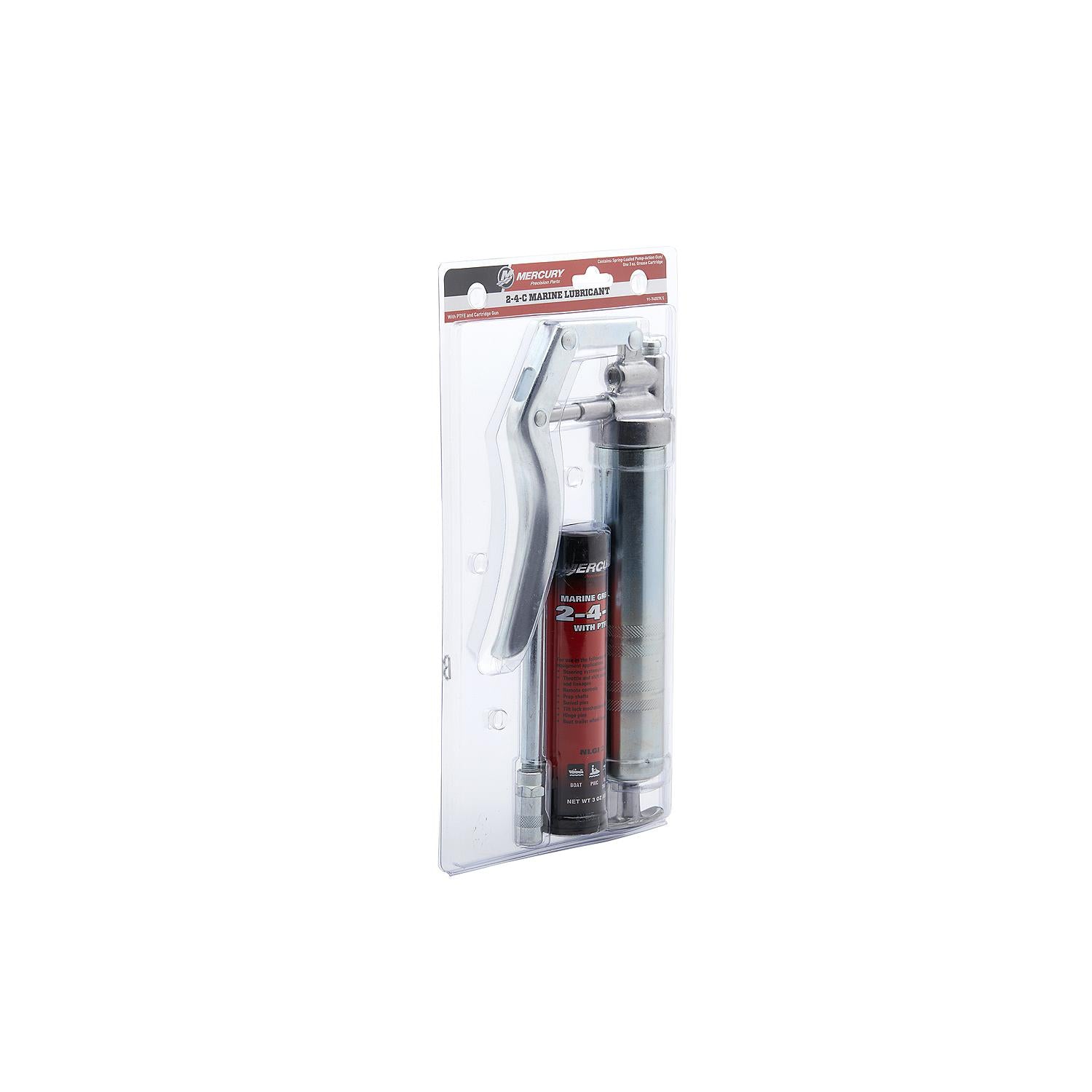 Mercury Marine Grease Gun Kit with 2-4-C Marine Grease 3.5 oz - Multi-Purpose Lubrication Tool, 74057K5