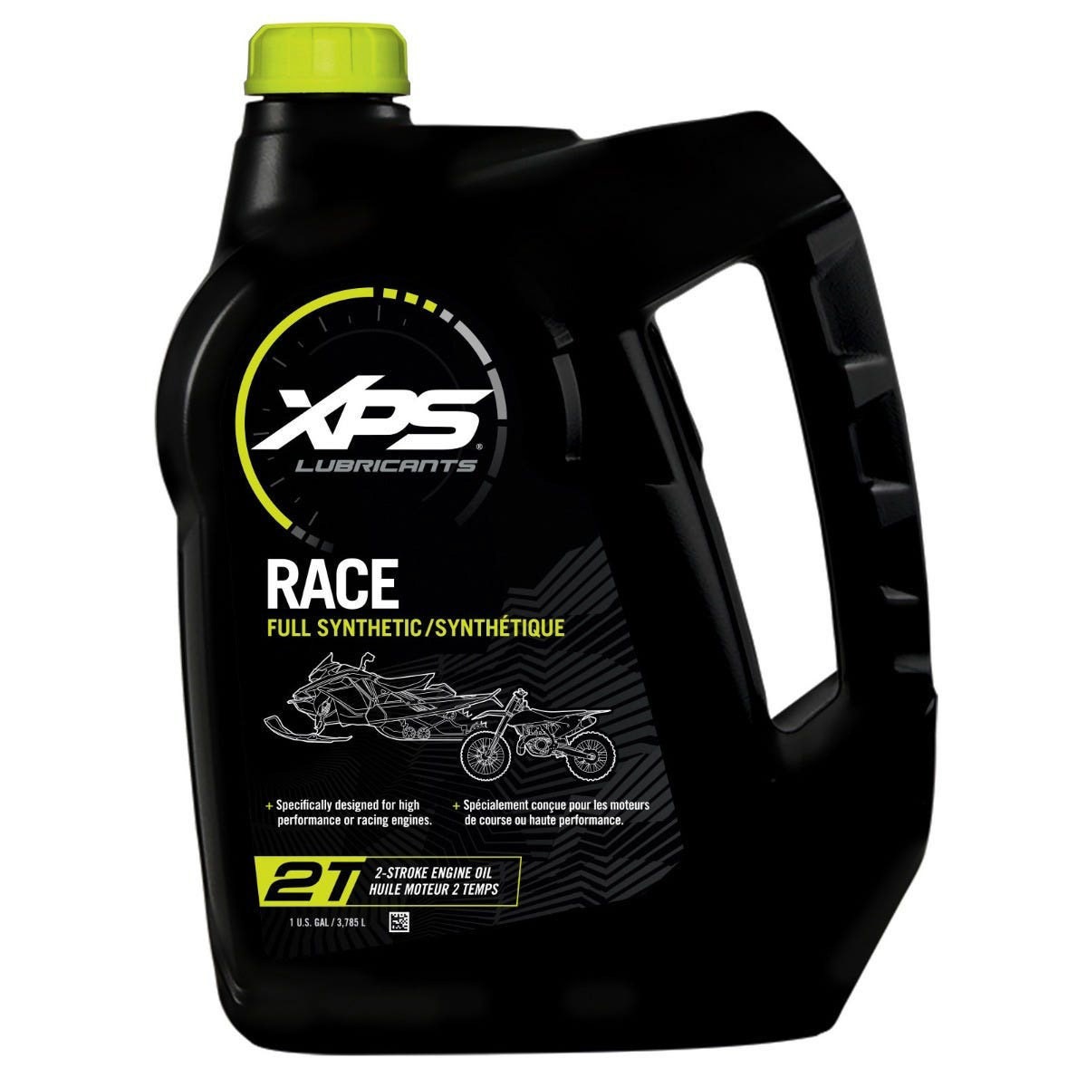 XPS 2T Racing full synthetic oil 1 US gallon jug back label, 9779181