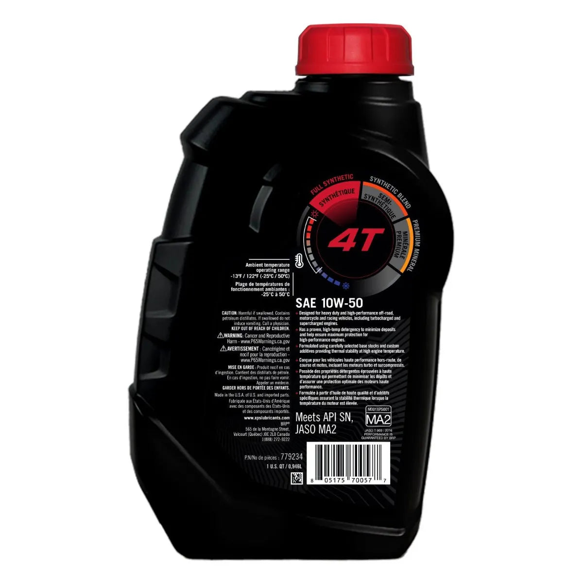 XPS ATV and SXS 4T 10W-50 Full Synthetic Oil - Heavy-Duty Powersports Engine Protection 9779234 / 9779235