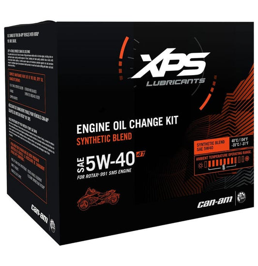 Spyder 4T 5W-40 Synthetic Blend Oil Change Kit For Rotax 991 (Sm5) Engine