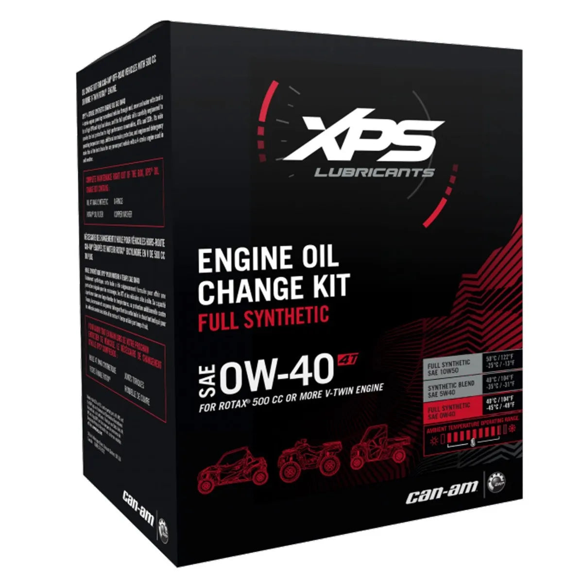 XPS Can-am 4T 0W-40 Synthetic Oil Change Kit for Rotax 500 cc or more V-Twin engine, 9779259