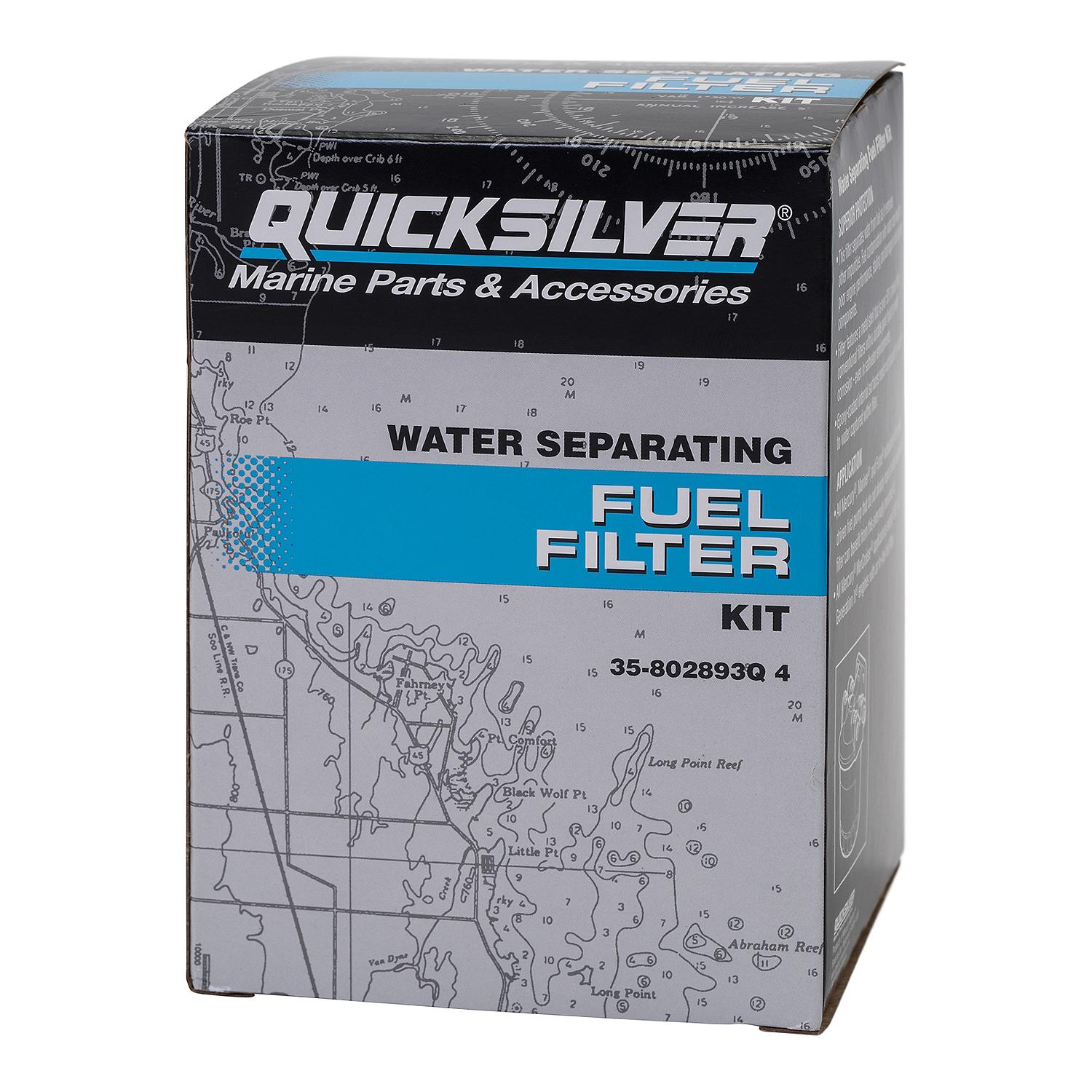 Quicksilver 802893Q4 Water Separating Fuel Filter Kit for Mercury Outboards, MerCruiser Sterndrive & Inboard Engines